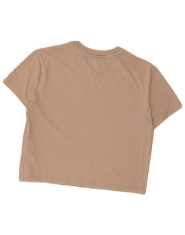 Tricou crop Tommy Hilfiger pentru femei UK 6 XS bumbac bej