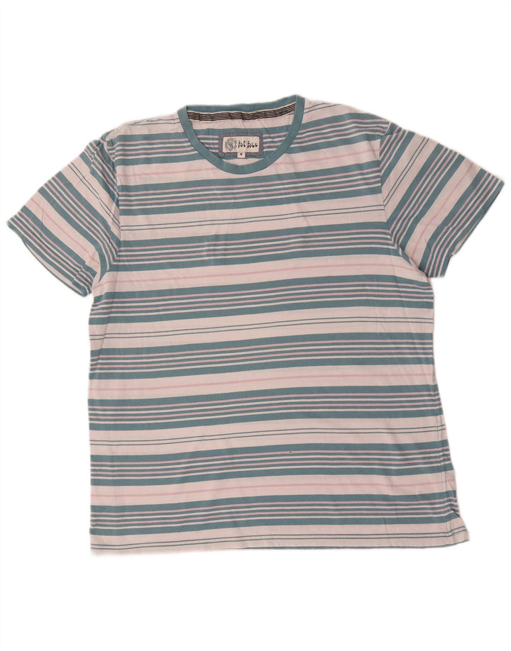 Fat Face Bărbați Tricou Top Mediu Albastru, Bumbac cu dungi