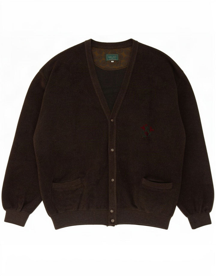 Pulover cardigan pentru bărbați Webb&Scott XL Lână virgină maro