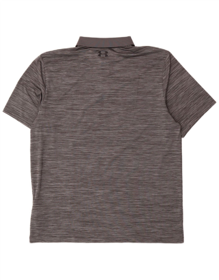 Tricou polo Under Armour pentru bărbați, mare, gri, poliester cu dungi