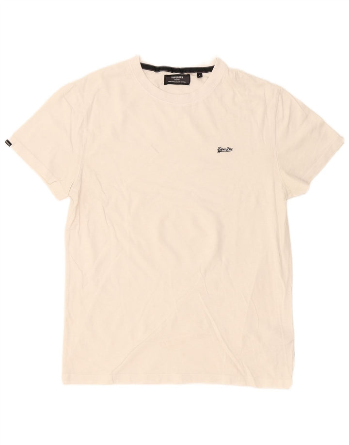Tricou Superdry pentru bărbați Top mare din bumbac alb