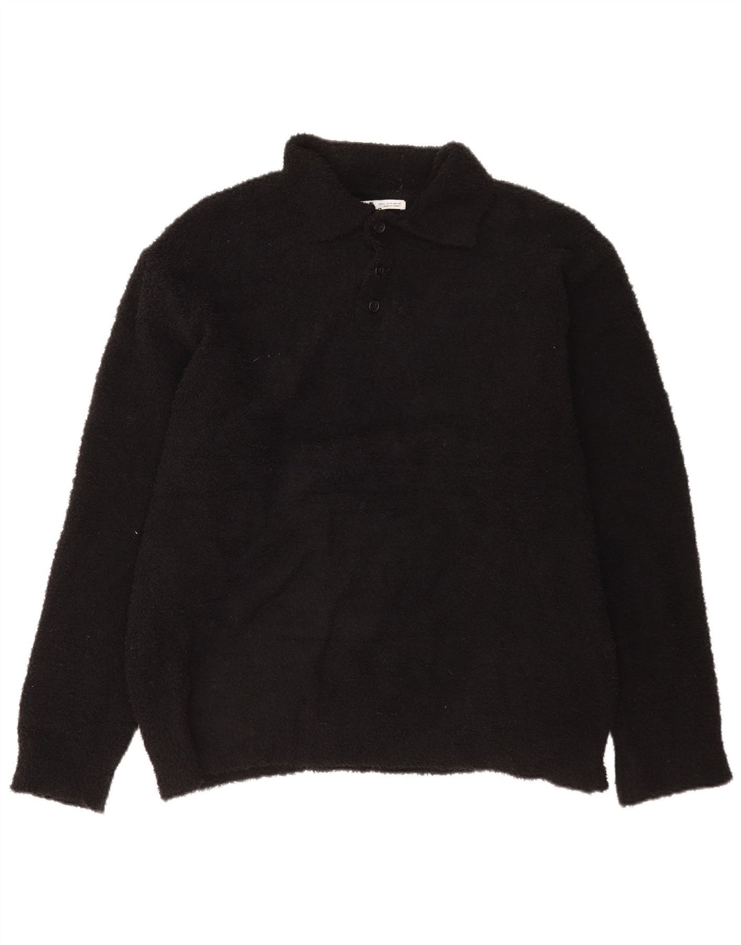 Pulover pentru bărbați Zara, cu gât polo, XL, poliester negru