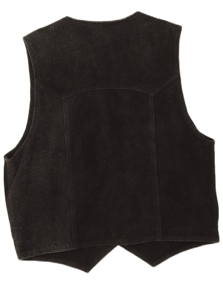 Highway 1 Gilet de piele intoarsa pentru barbati 2XL din piele neagra