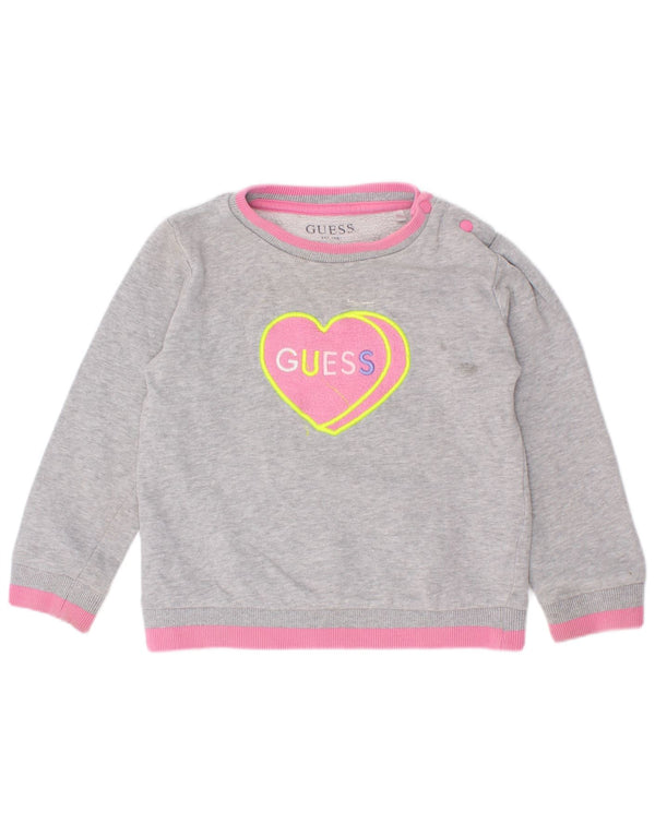 Guess Pulover cu grafic pentru fetiță, 18-24 luni, gri Colorblock