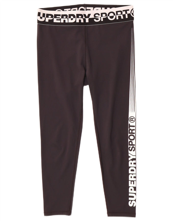 Leggings Superdry Graphic Crop pentru femei UK 16 Large Black