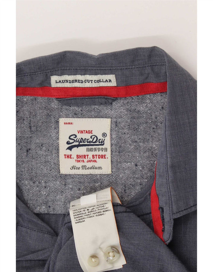 Superdry Cămașă pentru bărbați, bumbac albastru mediu