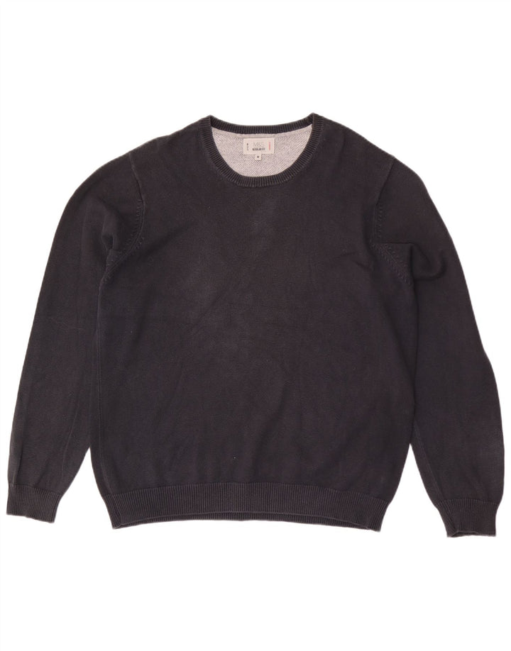 Pulover pentru bărbați Marks & Spencer, cu formă obișnuită, cu gât crew, mediu negru