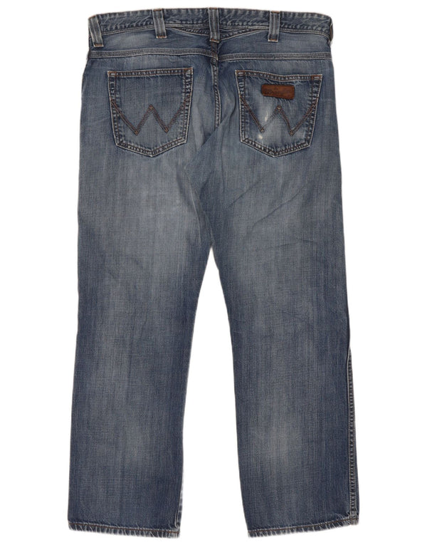 Wrangler Mens Clyde Straight Jeans W36 L30 Blue Cotton