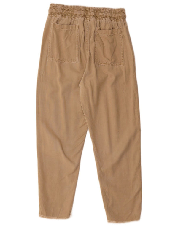 Pantaloni tăiați pentru femei Zara XS W24 L25 Bej Lyocell