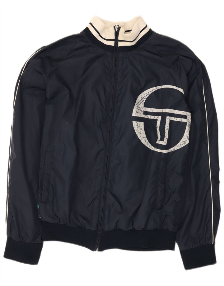 Sergio Tacchini Trening grafic pentru bărbați Jachetă de top, mică, albastru bleumarin din poliamidă