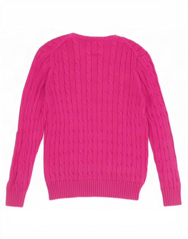 Pulover Polo Ralph Lauren pentru damă, cu gât crew, bumbac, roz mediu, UK 12