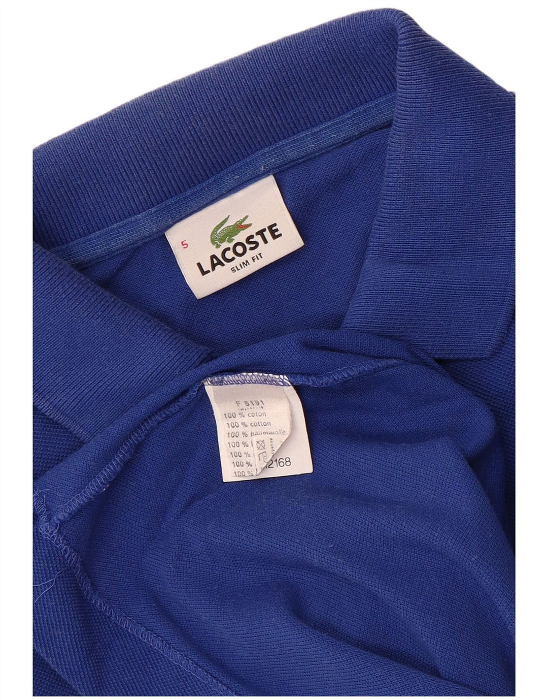 Tricou polo pentru bărbați LACOSTE Slim Fit Mărimea 5 Bumbac albastru mare