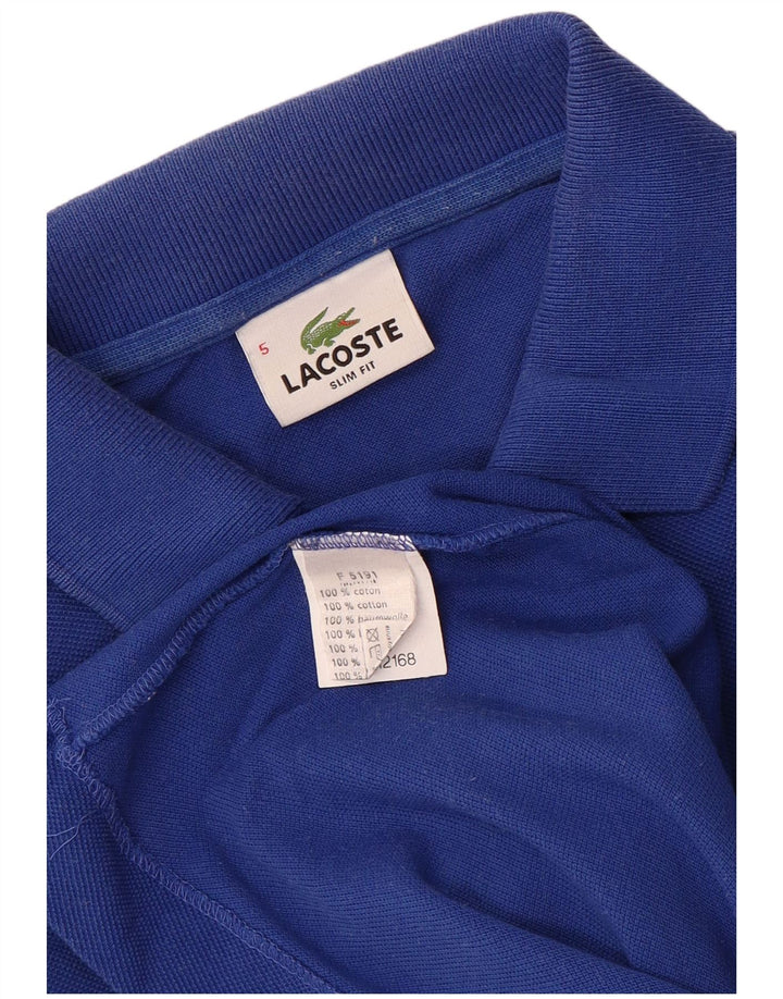 Tricou polo pentru bărbați LACOSTE Slim Fit Mărimea 5 Bumbac albastru mare