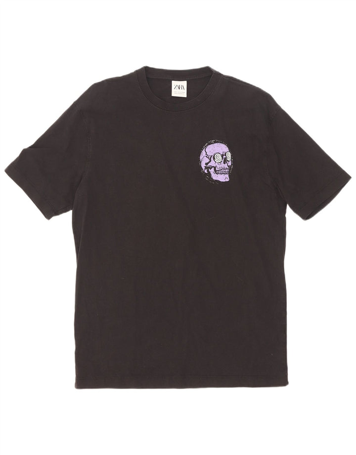 Tricou grafic pentru bărbați Zara Top mic, negru, bumbac