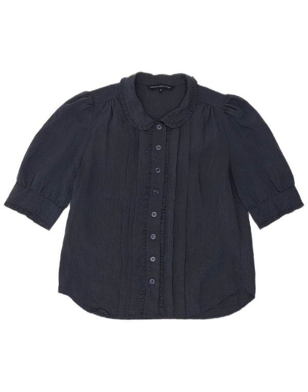 Bluză cămașă cu volane în față pentru femei de la French Connection UK 12 Medium Bleumarin