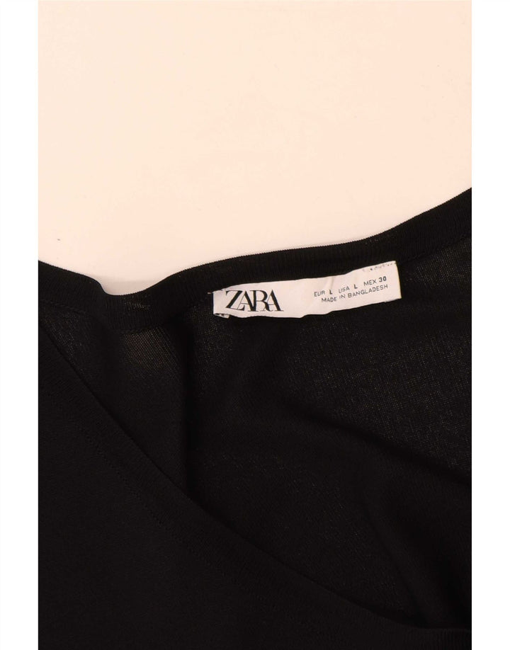 Tricou supradimensionat pentru femei Zara UK 16 Large Negru