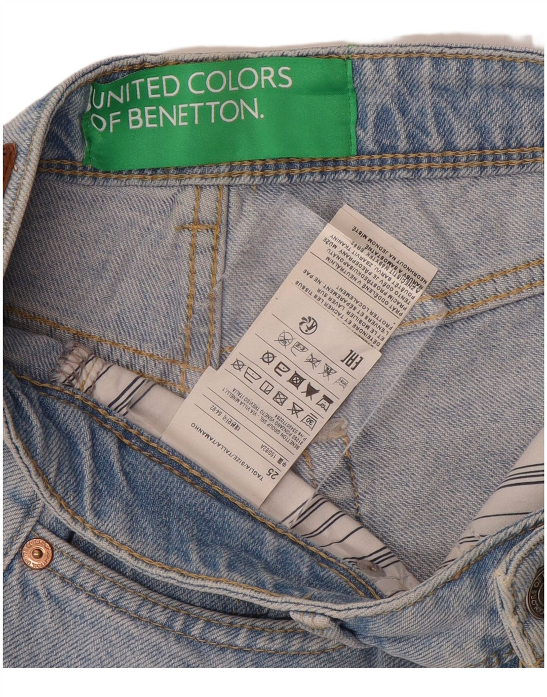 Pantaloni scurți din denim pentru femei BENETTON W25 XS Bumbac albastru