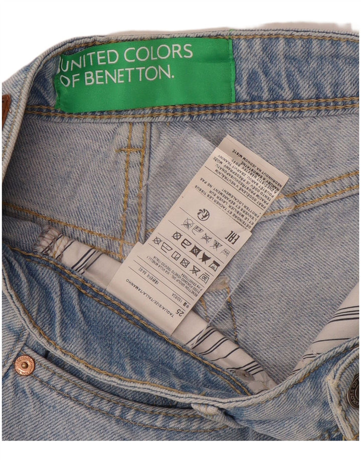 Pantaloni scurți din denim pentru femei BENETTON W25 XS Bumbac albastru