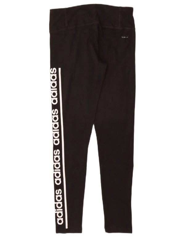 Adidas Climalite Graphic Leggings pentru femei UK 8/10 Small Black Bumbac