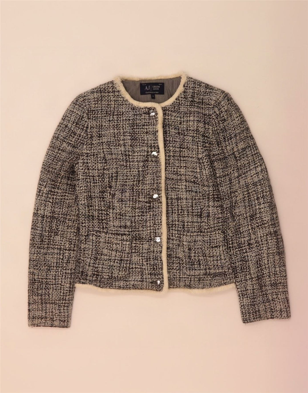 Jachetă Blazer pentru femei Armani Jeans, cu 5 nasturi, US 10, mare, albastru, acrilic