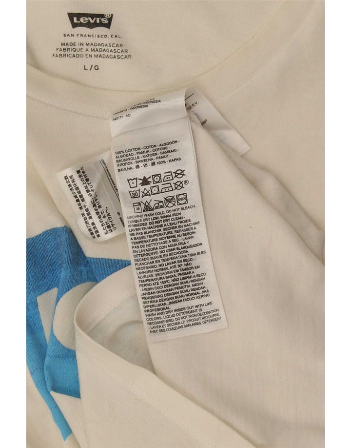 Tricou grafic Levi's pentru bărbați Top mare din bumbac alb