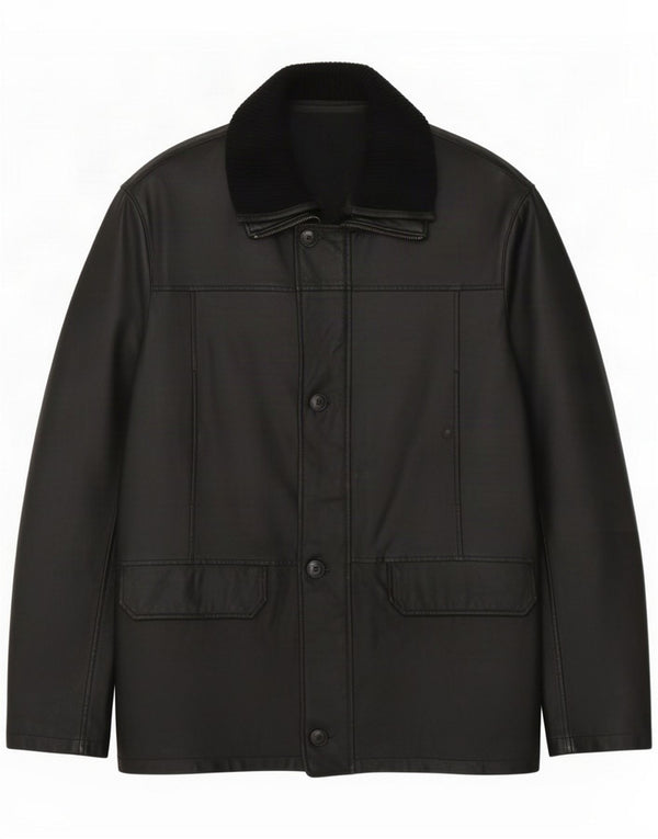 Vintage Mans din piele pentru bărbați IT 58 4XL Black