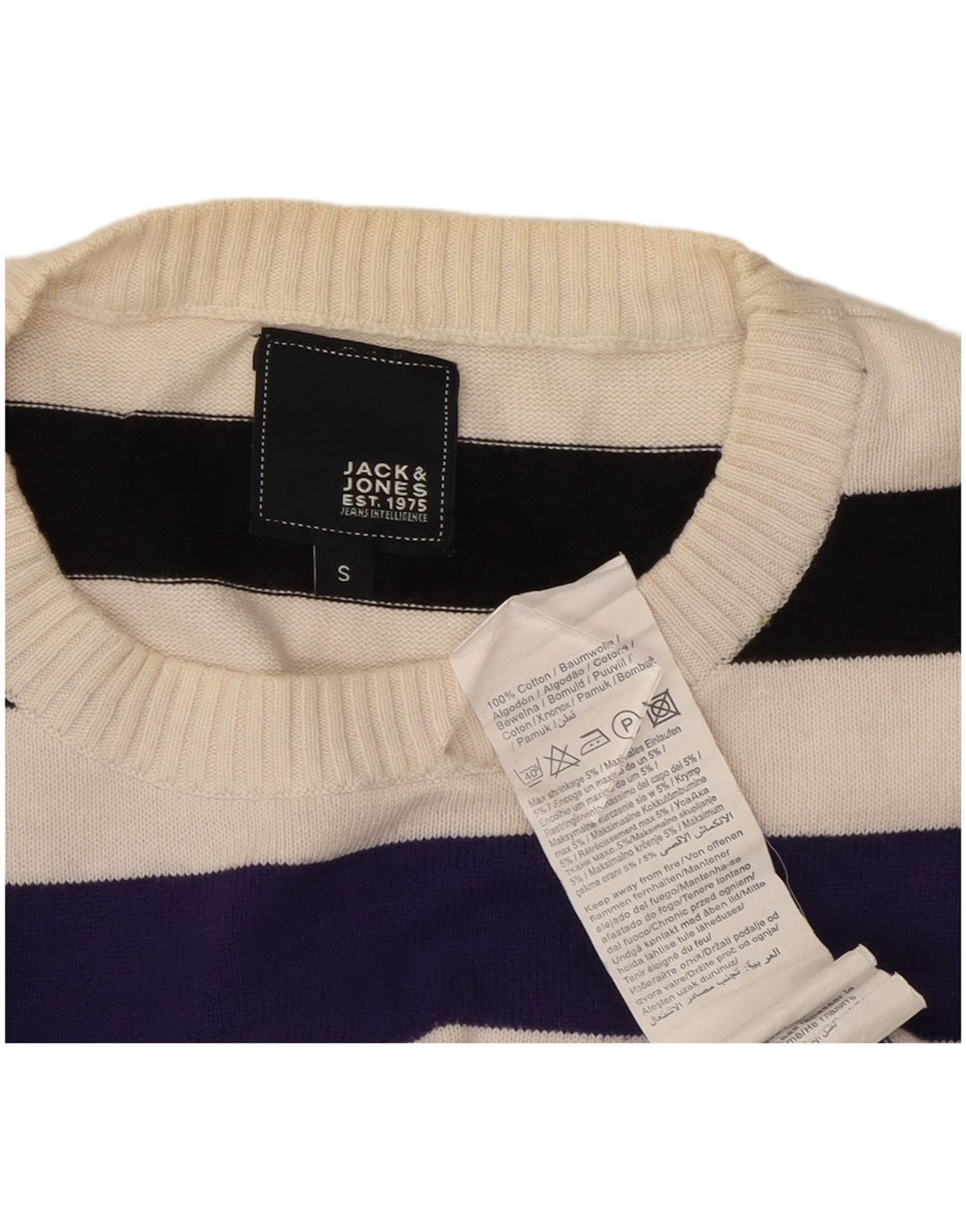 Pulover Jack & Jones pentru bărbați, cu gât crew, cu dungi mici, multicolore