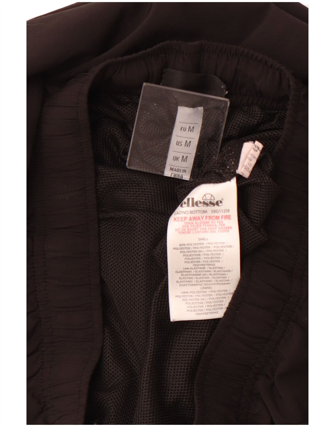 ELLESSE Pantaloni de trening pentru femei Joggeri UK 12 Bumbac mediu negru