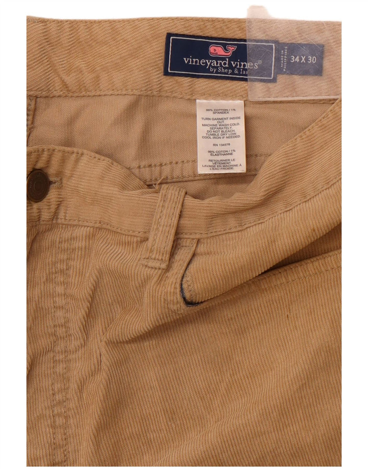 VINEYARD VINES Pantaloni bărbați din velur L34 L30 bumbac bej
