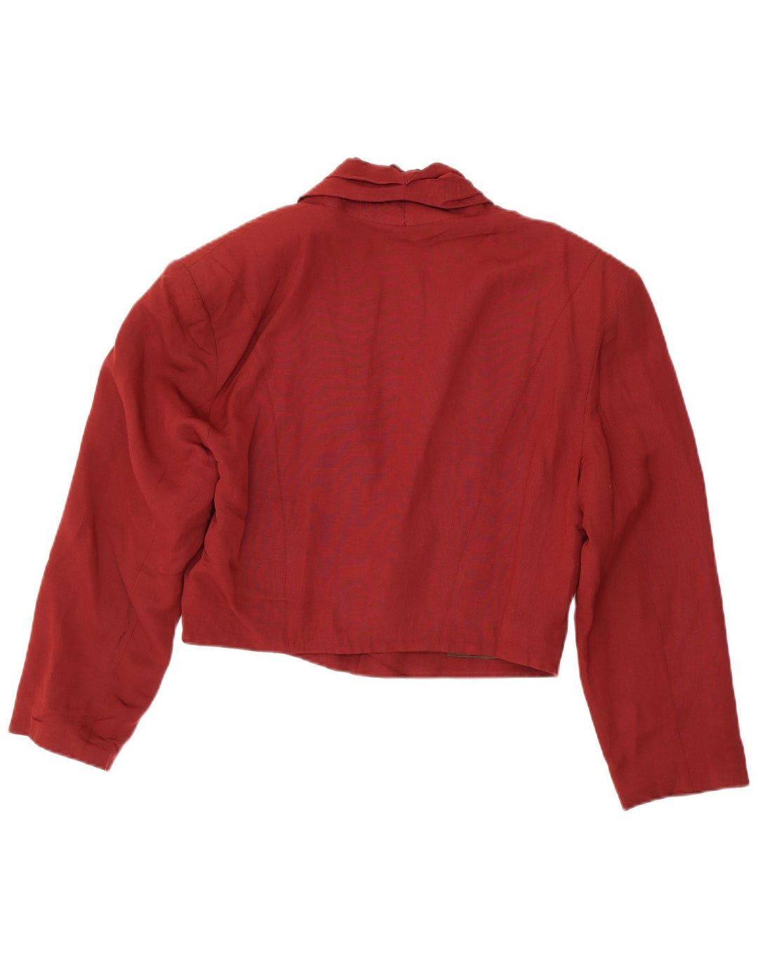 Jachetă vintage pentru femei, crop supradimensionată, cu 3 nasturi, maro mediu, UK 14