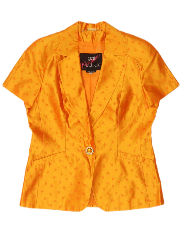 Top cardigan cu mânecă scurtă pentru femei Gai Mattiolo IT 46 mare portocaliu floral