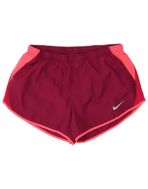 Pantaloni scurti sport Nike pentru femei UK 12 Medium Red Colorblock Poliester