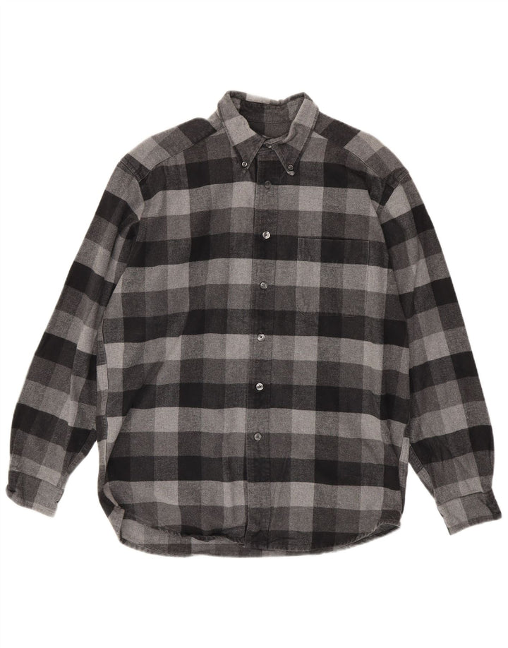 Cămașă de flanel pentru bărbați Eddie Bauer, bumbac vichy, gri mediu