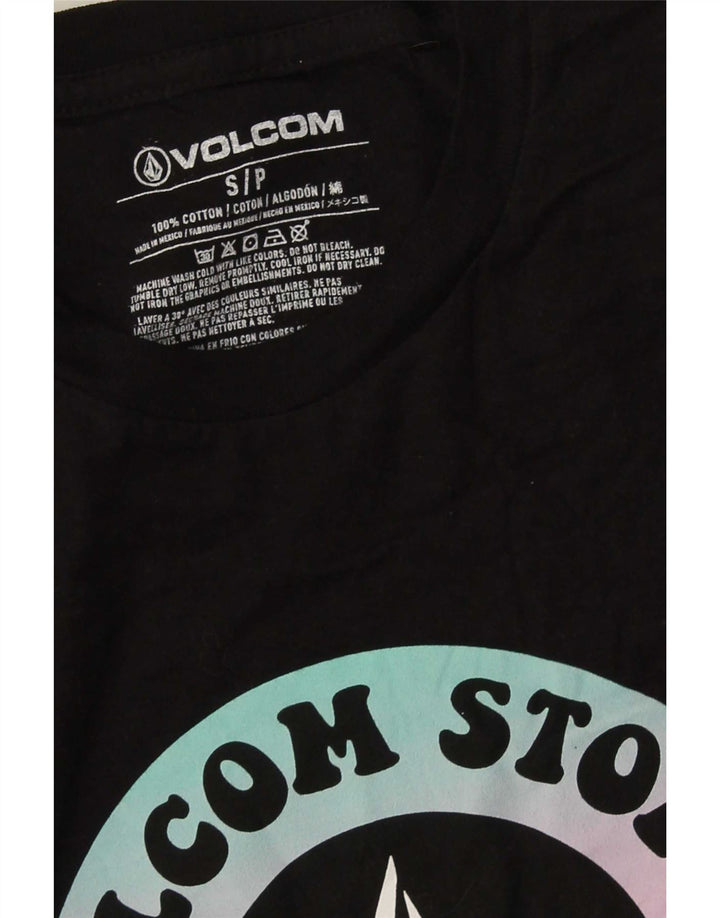 Tricou grafic pentru bărbați Volcom Top mic, negru, bumbac