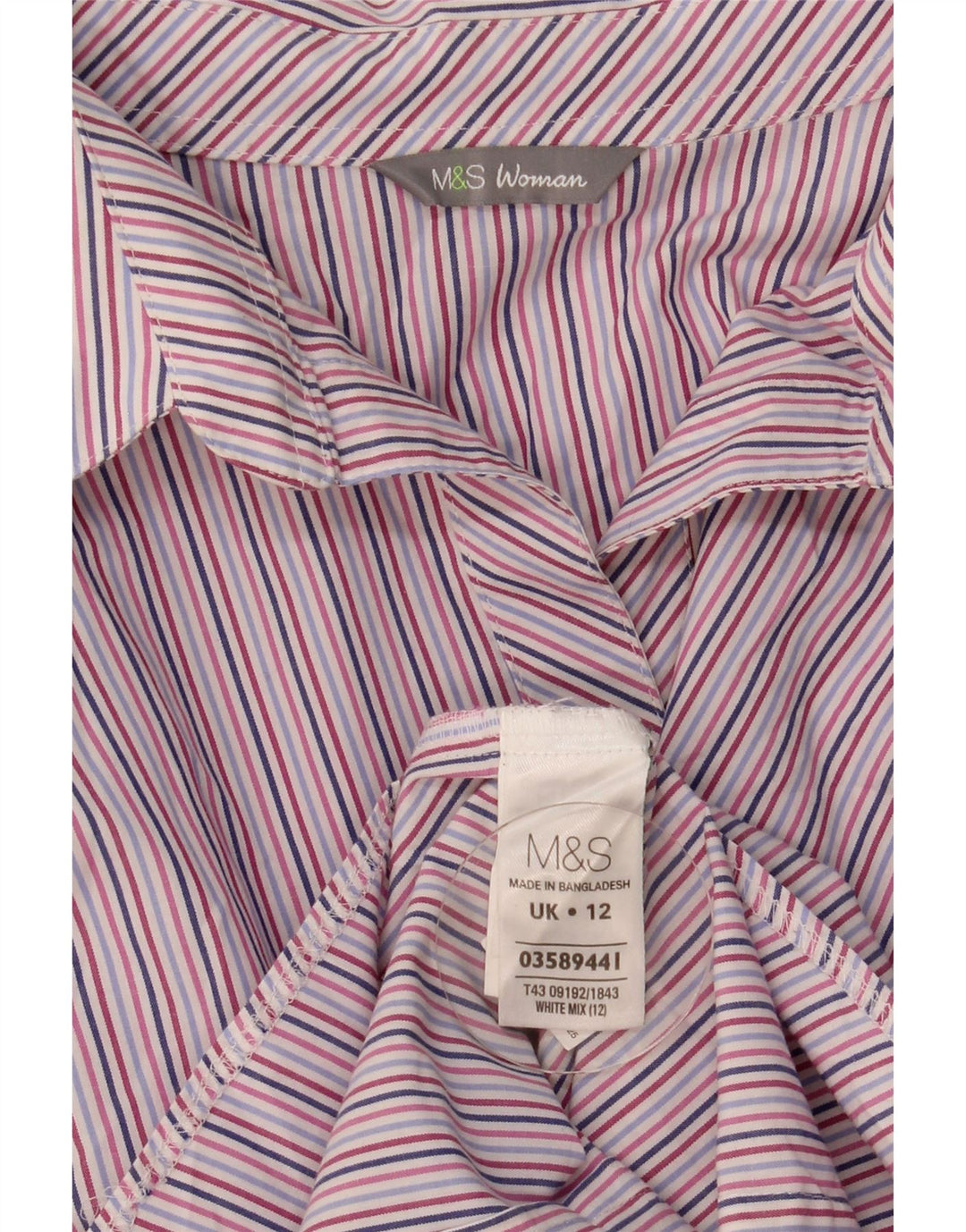 Cămașă pentru femei Marks & Spencer cu mâneci 3/4 UK 12 Medium, multicoloră, cu dungi