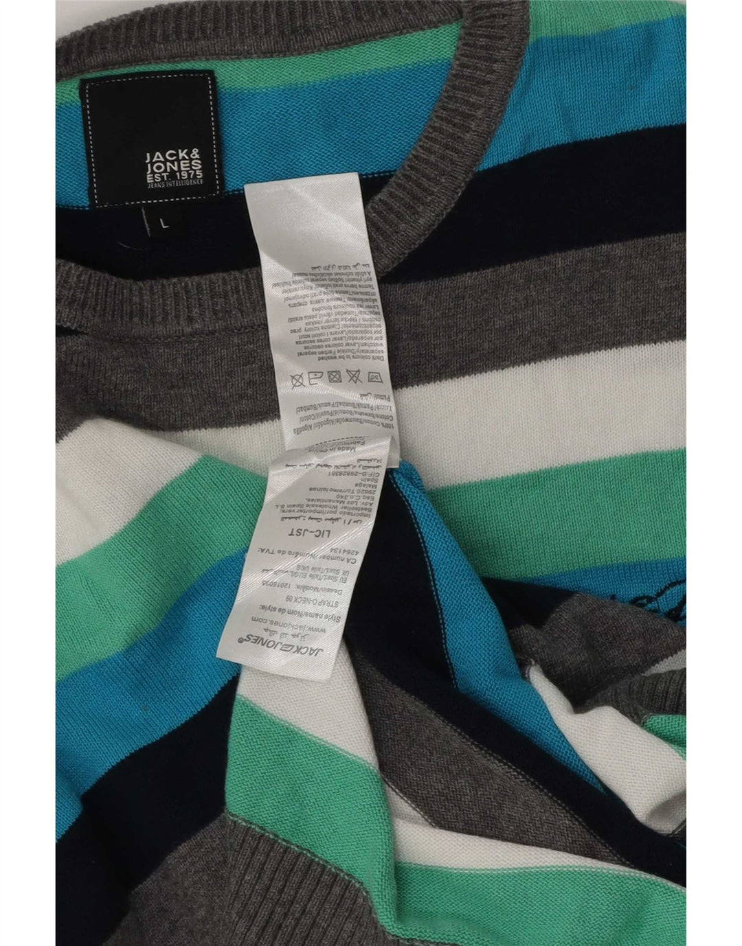 Pulover Jack & Jones pentru bărbați, cu gât crew, cu dungi mari, multicolore