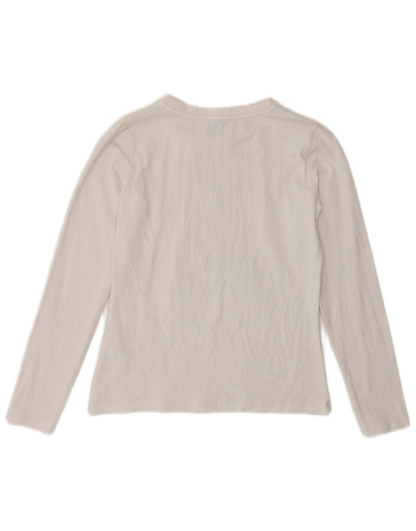 PATRIZIA PEPE Fete Top Grafic Maneca Lunga 7-8 Ani XL Bumbac Alb