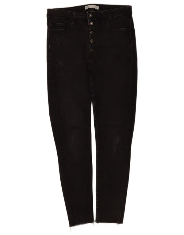 Blugi skinny pentru femei cu talie înaltă ZARA EU 38 Mici W28 L26 Negri