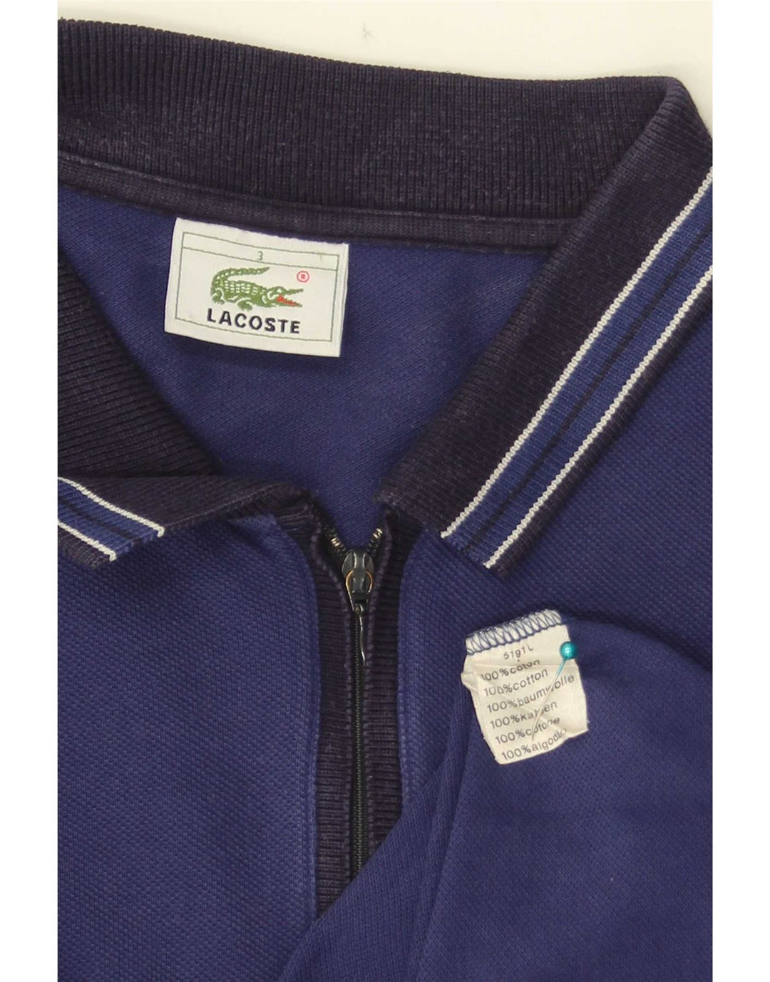 Tricou polo Lacoste pentru bărbați, mărimea 3, mic albastru, bumbac color bloc