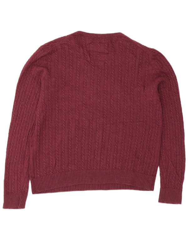 Pulover Superdry pentru femei, cu formă regulată, cu gât de barcă, UK 18 XL, lână burgundă
