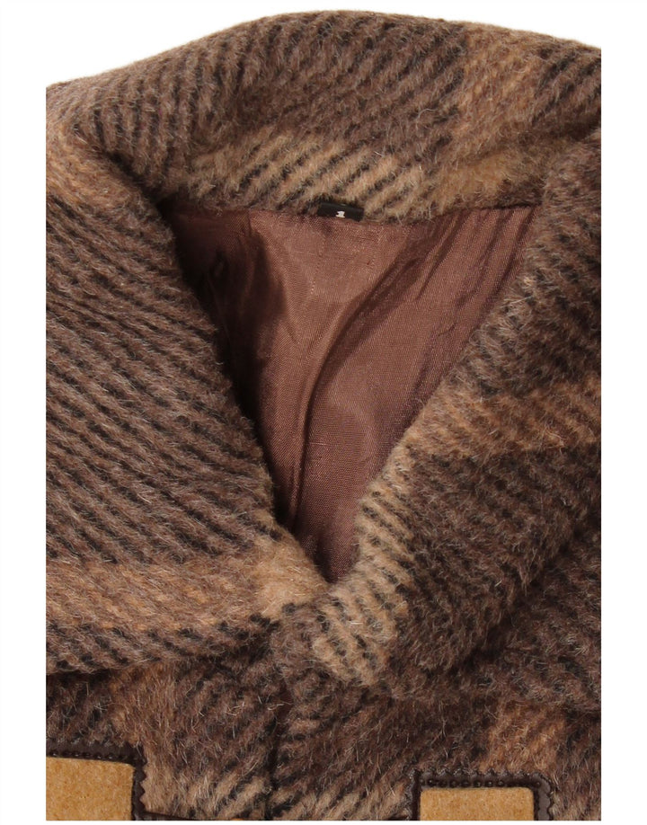 VINTAGE Duffle Coat pentru femei US 1 XS Brown Check Wool