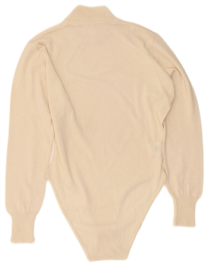 Body vintage pentru femei cu mânecă lungă UK 14, mare, alb