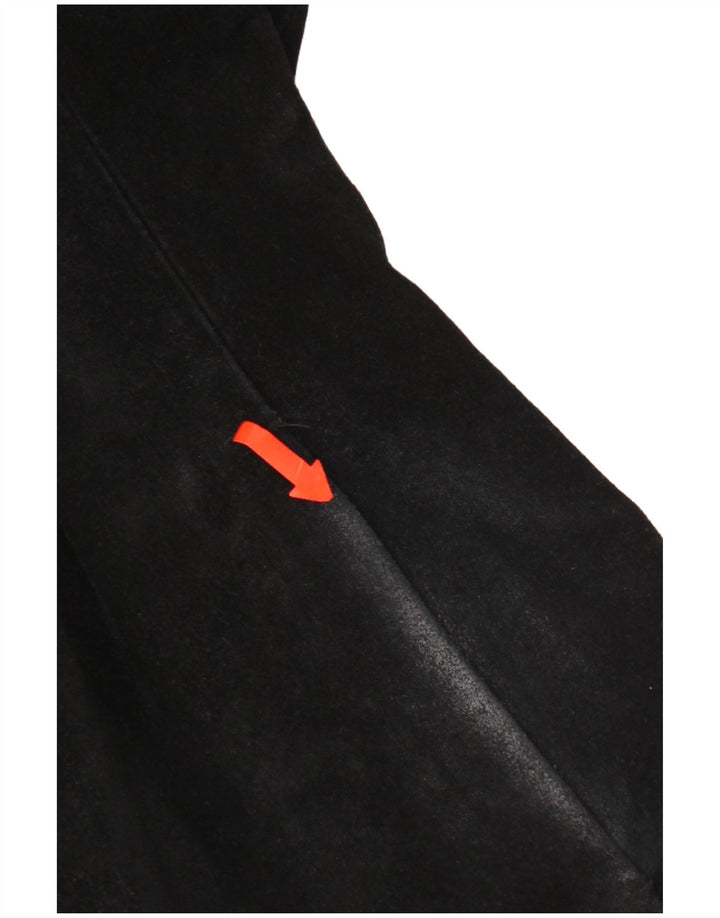 Jachetă pentru femei Conbipel, din piele intoarsa, cu 3 nasturi, IT 48 XL, piele neagra