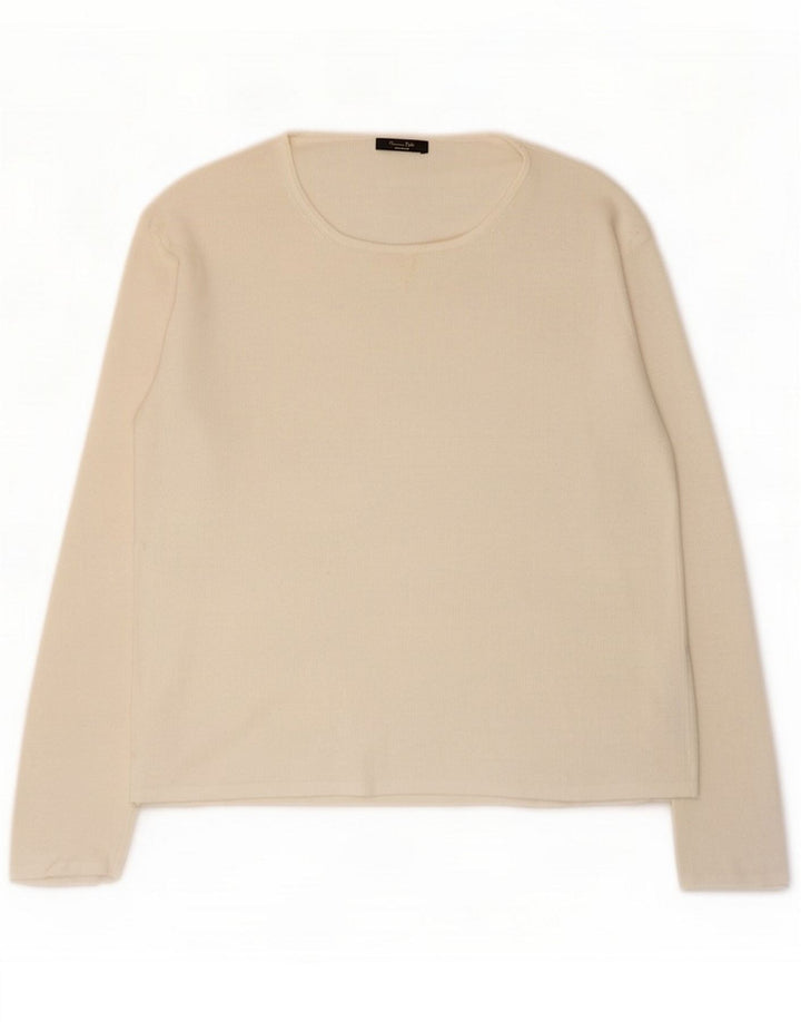 Top pentru femei Massimo Dutti cu mânecă lungă UK 14 Medium Beige Bumbac