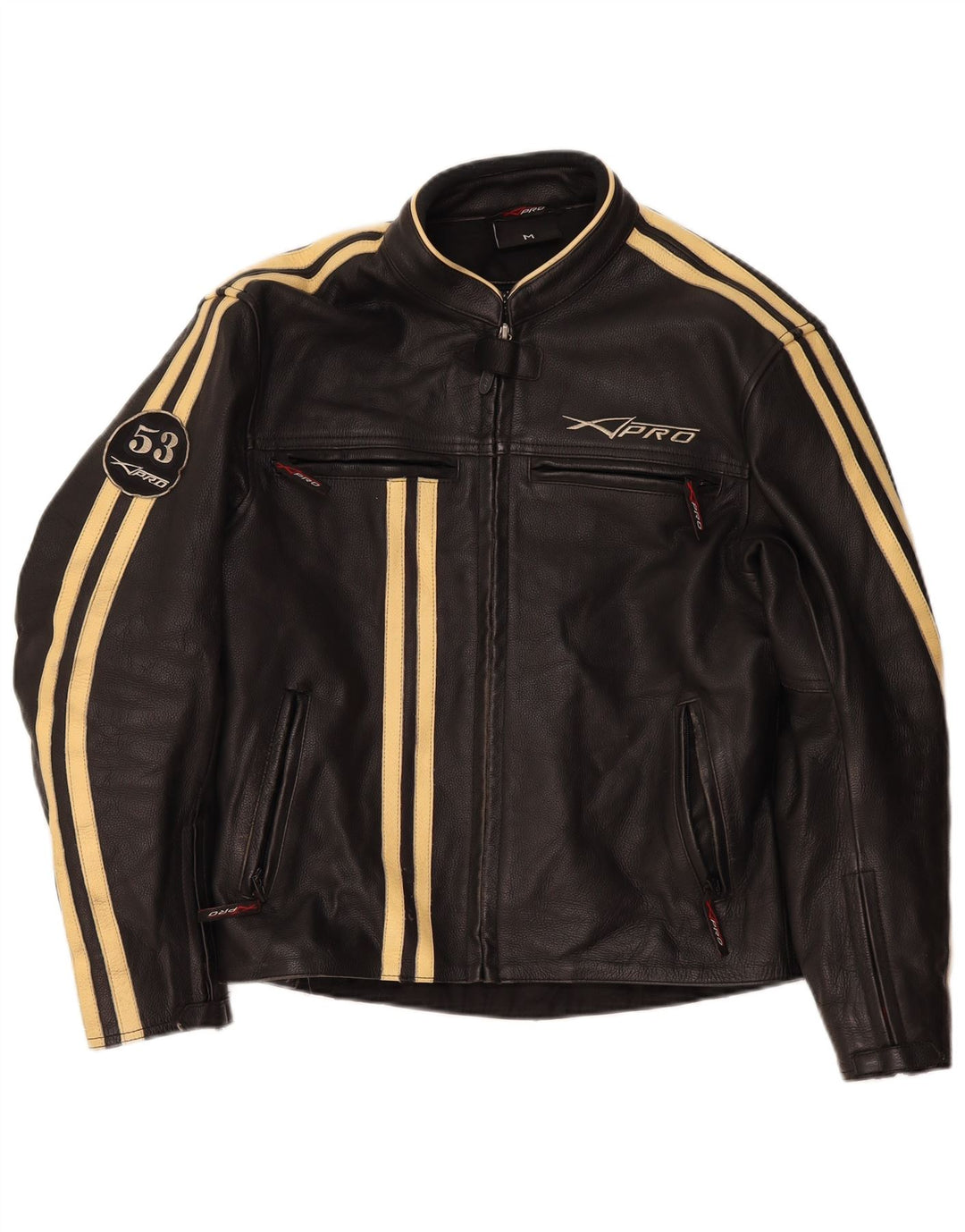 Jachetă motociclist din piele pentru bărbați XPro UK 38 Medium Black Dunge