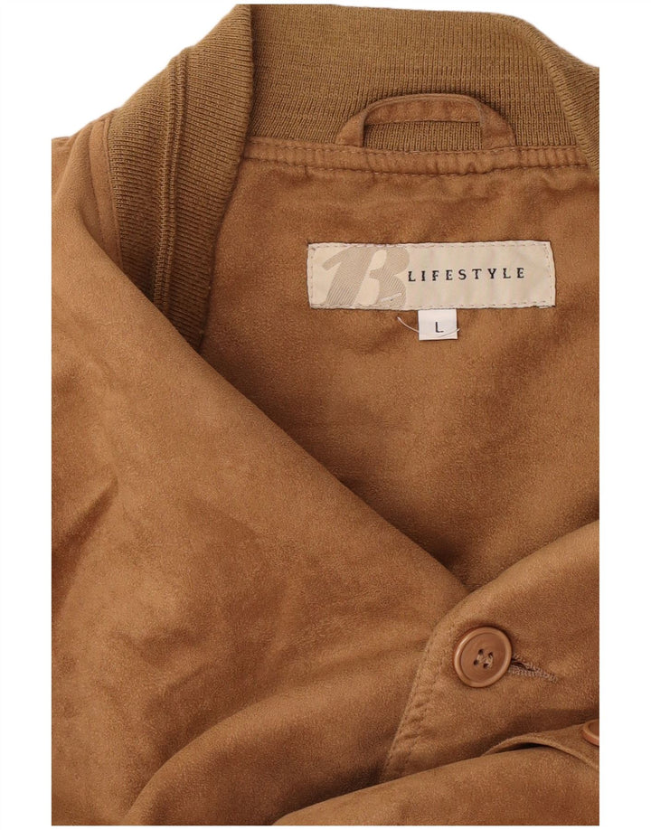 Bomber vintage pentru bărbați din piele intoarsa UK 40 mare bej