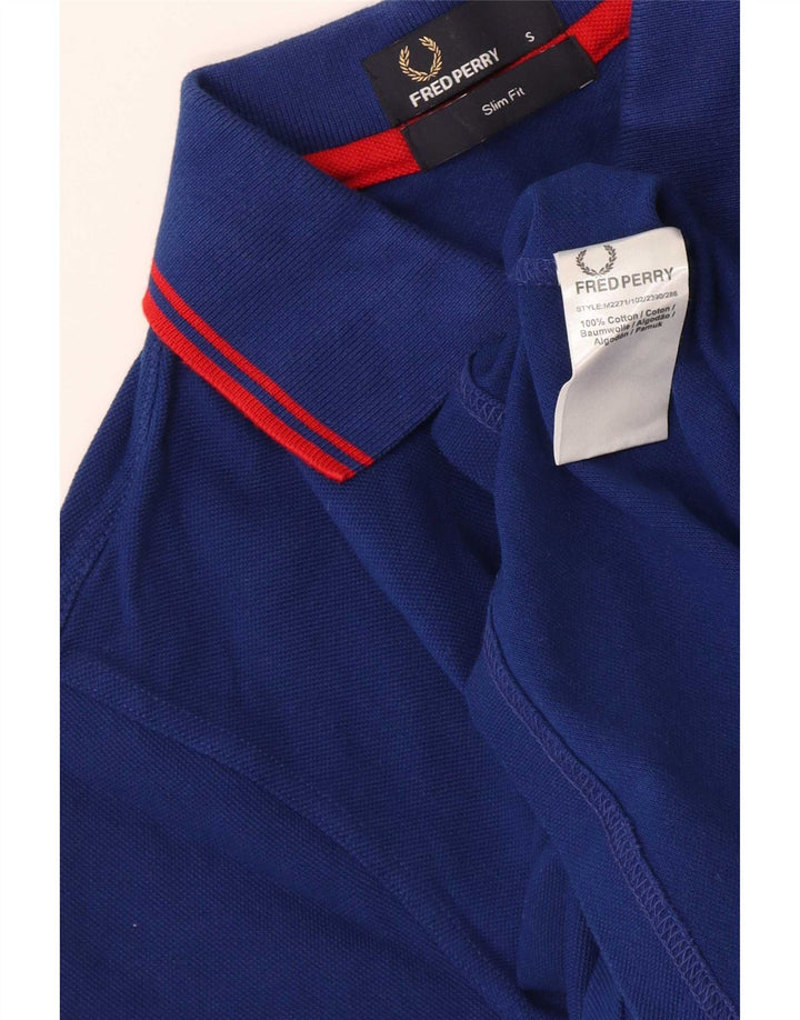 Cămașă polo pentru bărbați Fred Perry Slim Fit Bumbac, albastru bleumarin