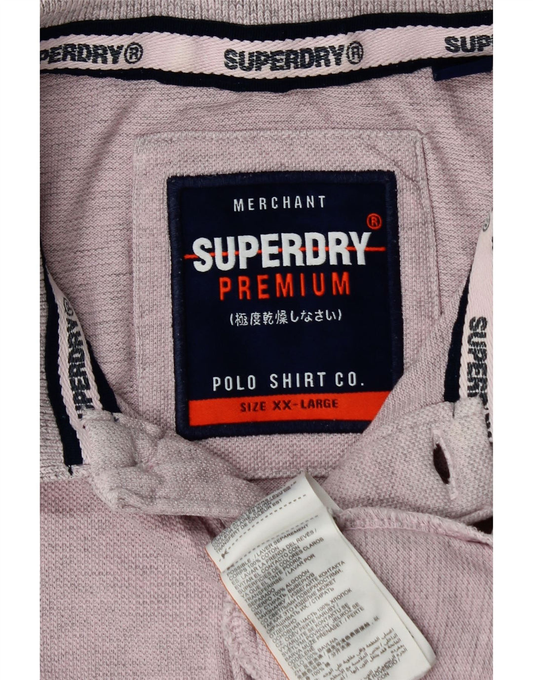 SUPERDRY tricou polo pentru bărbați 2XL bumbac violet