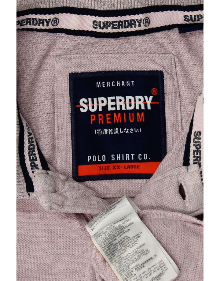 SUPERDRY tricou polo pentru bărbați 2XL bumbac violet