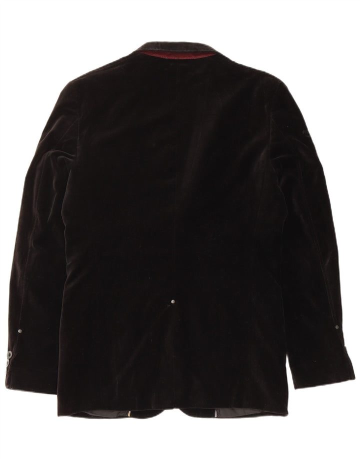 JACK & JONES Jachetă pentru bărbați din catifea cu 2 nasturi, UK 36, bumbac negru mic